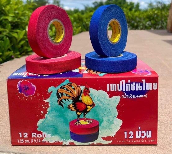 斗鸡用品 斗鸡训练  斗鸡用具胶布，泰国胶布红蓝双色胶布一共2卷
